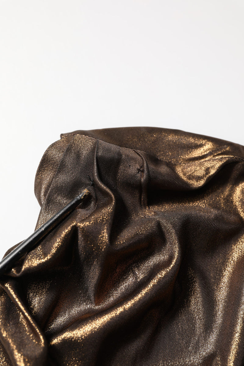 Dolce & Gabbana Bronze Asymmetrical Draping One-Shoulder Dress