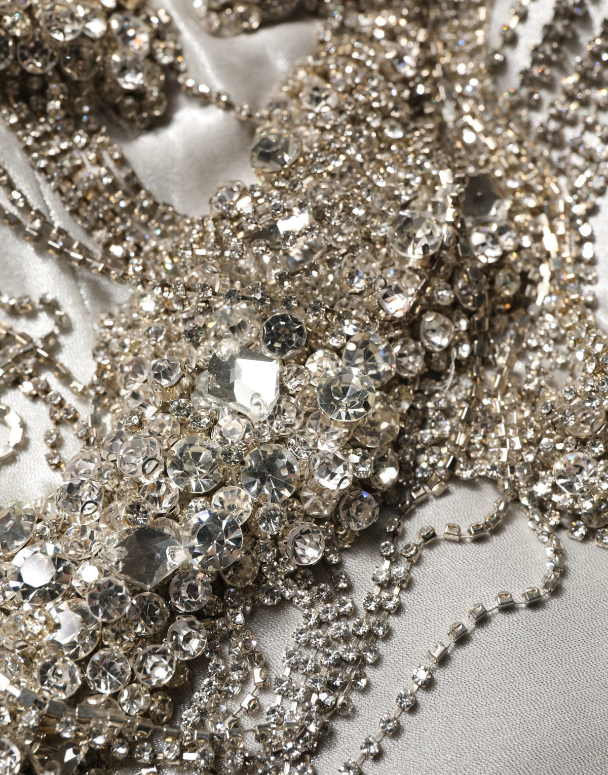 Dolce & Gabbana Silver Crystal Embellished Evening Gown Dress