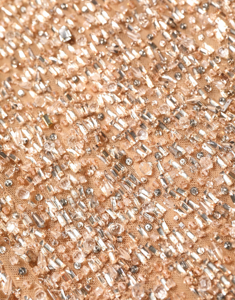 Dolce & Gabbana Brown Crystal Embellished Mermaid Gown Dress