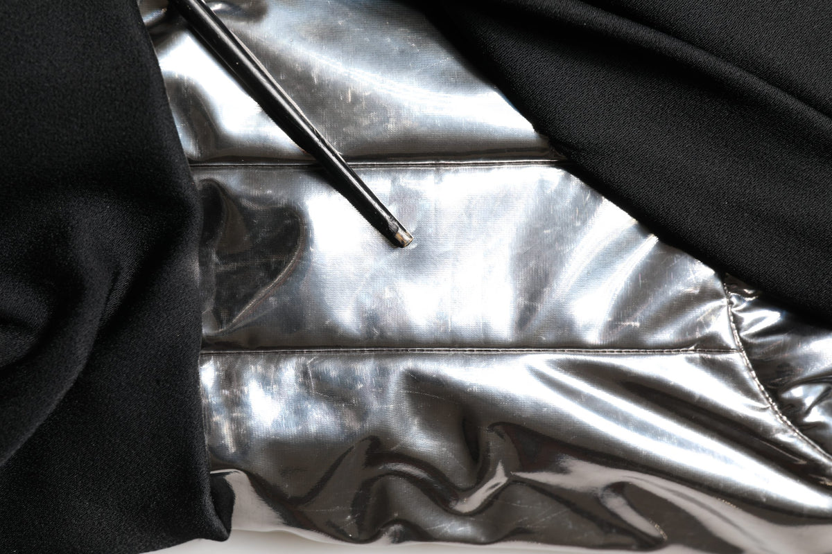Dolce & Gabbana Black Silver One Shoulder Cocktail Gown Dress