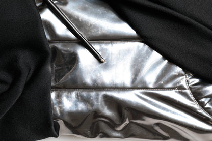 Dolce & Gabbana Black Silver OneShoulder Cocktail Gown Dress