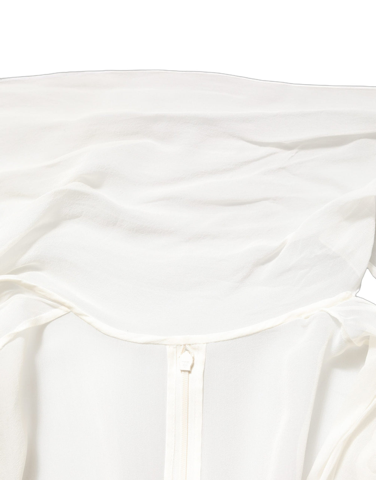 Dolce & Gabbana White Silk Sheer Draped Long Gown Dress
