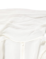 Dolce & Gabbana White Silk Sheer Draped Long Gown Dress