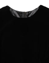 Dolce & Gabbana Black Viscose Velvet Floor Length Gown Dress