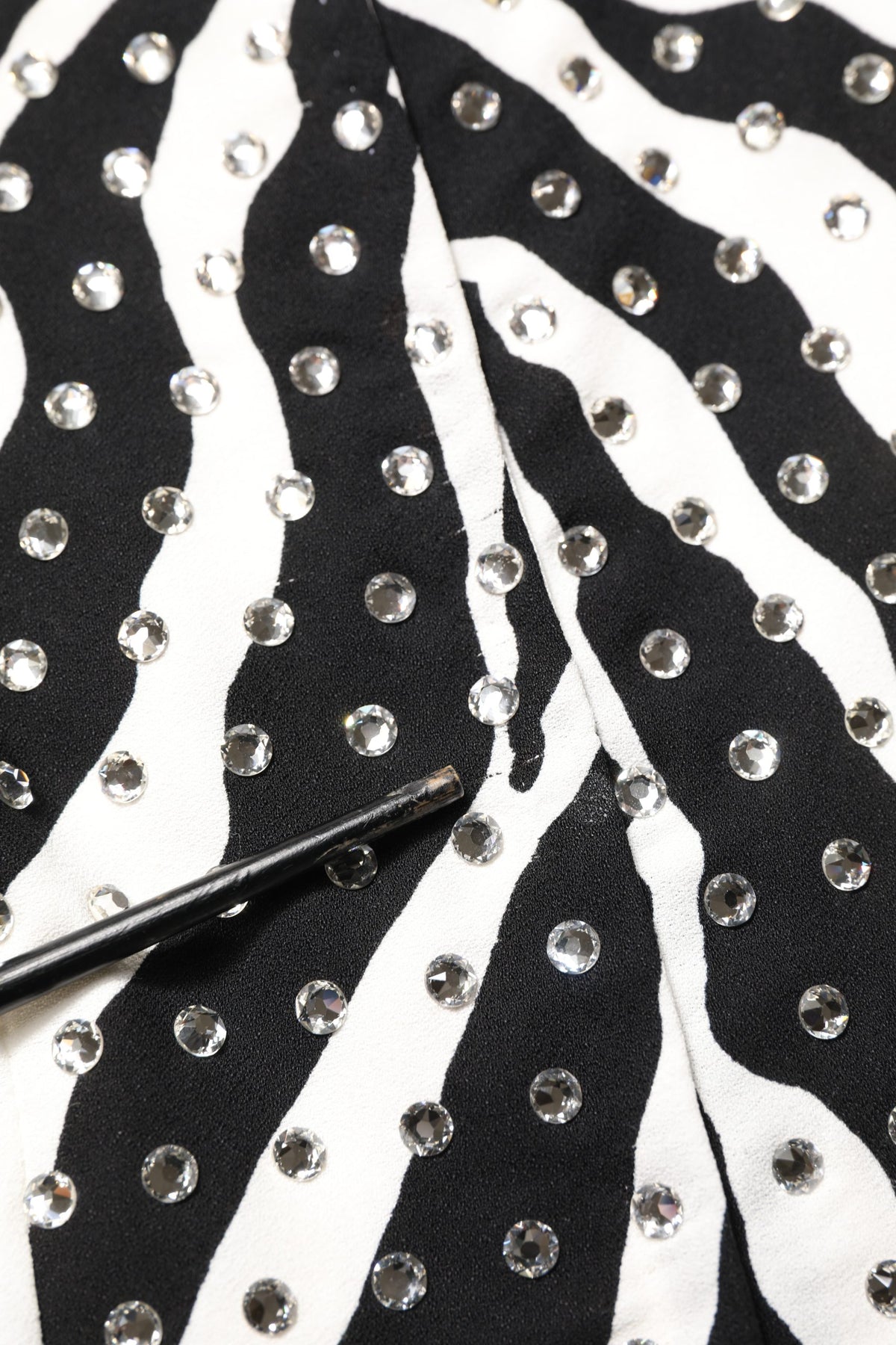 Dolce & Gabbana Black White Zebra Crystal Embellished Dress