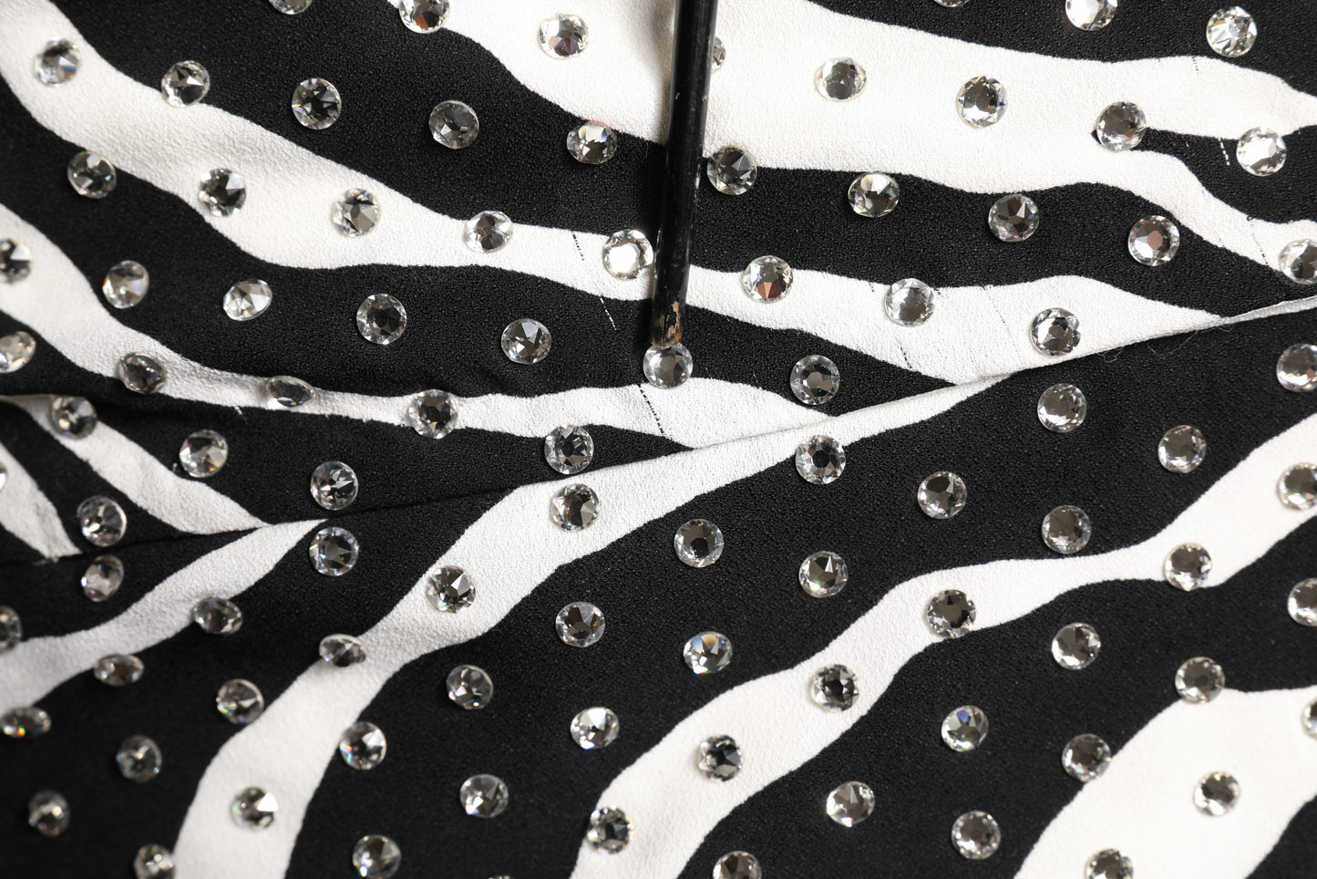 Dolce & Gabbana Black White Zebra Crystal Embellished Dress