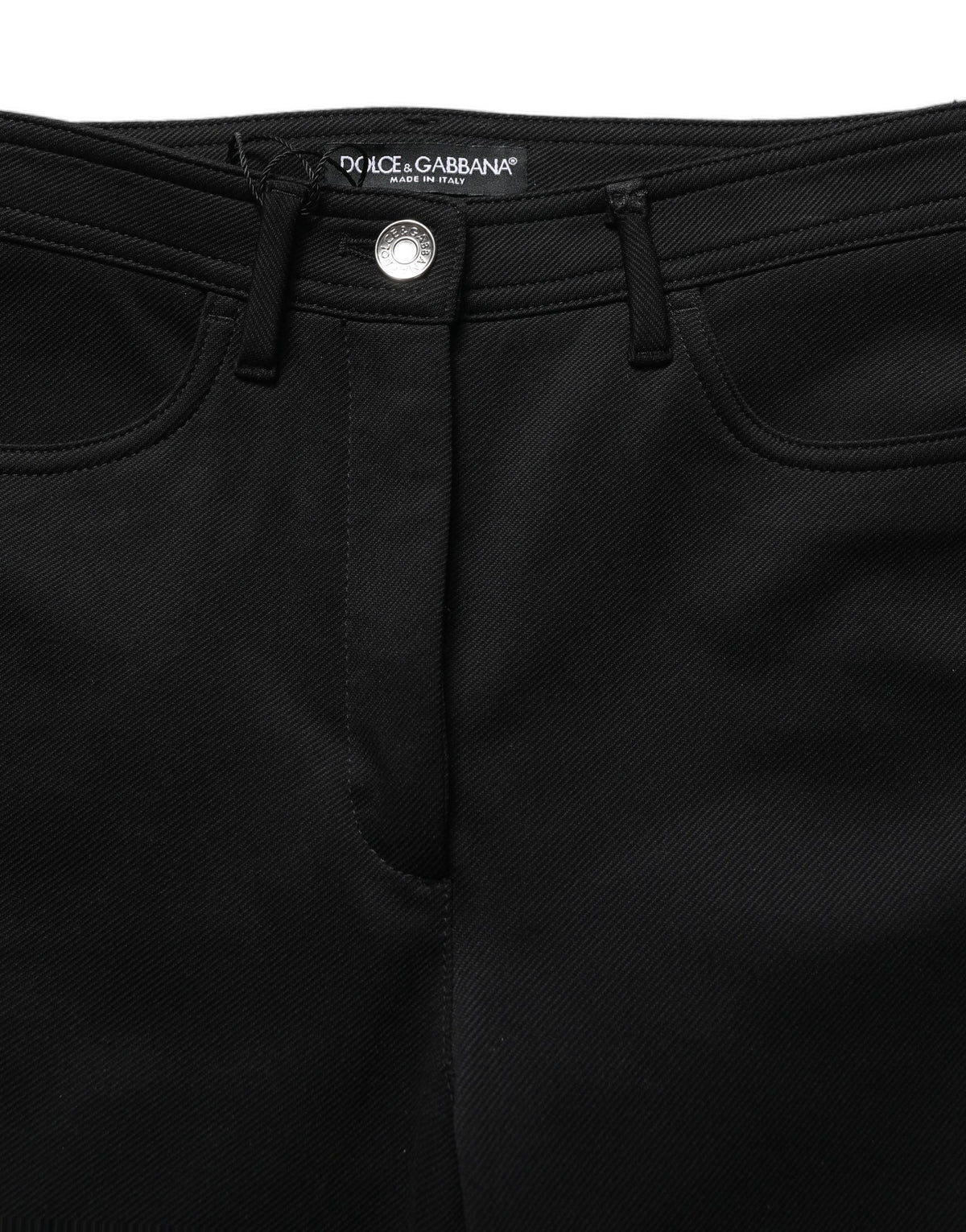 Dolce & Gabbana Black Nylon Stretch Skinny High Waist Pants