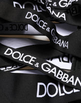 Dolce & Gabbana Black Logo Tape Cut Out Skinny High Waist Pants