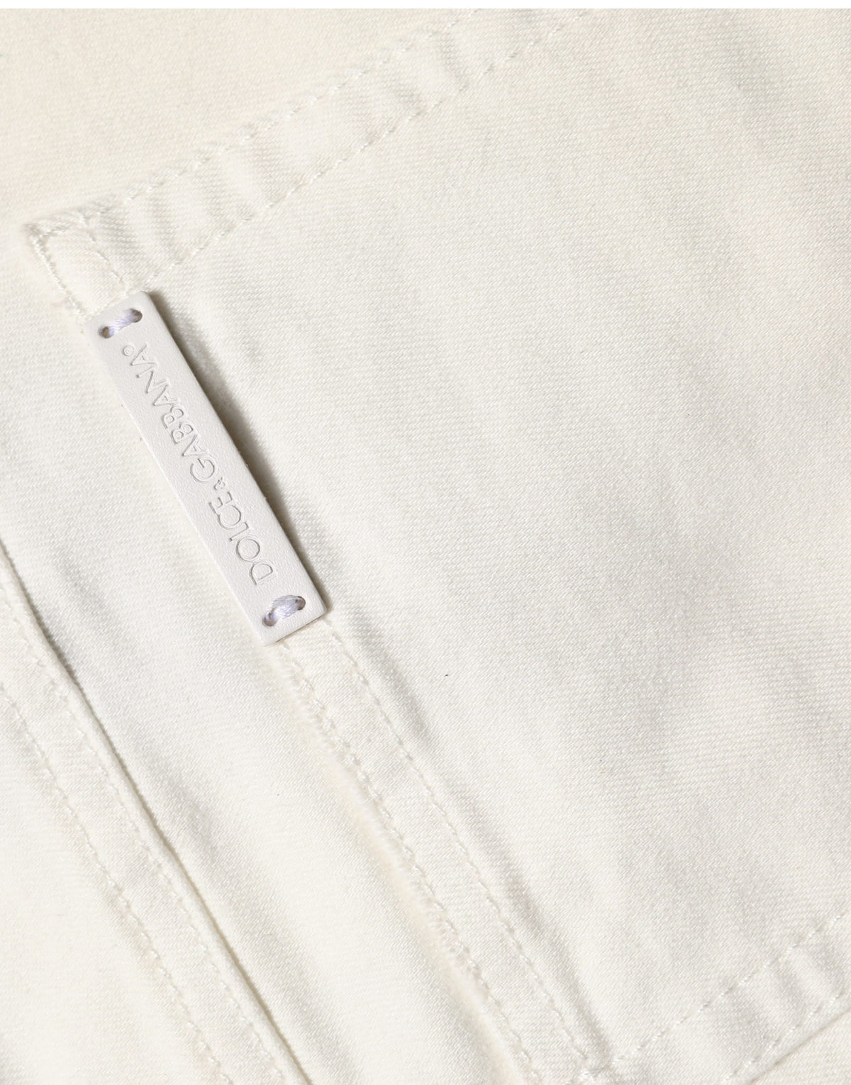 Dolce & Gabbana White Tattered Skinny Cotton Denim Jeans