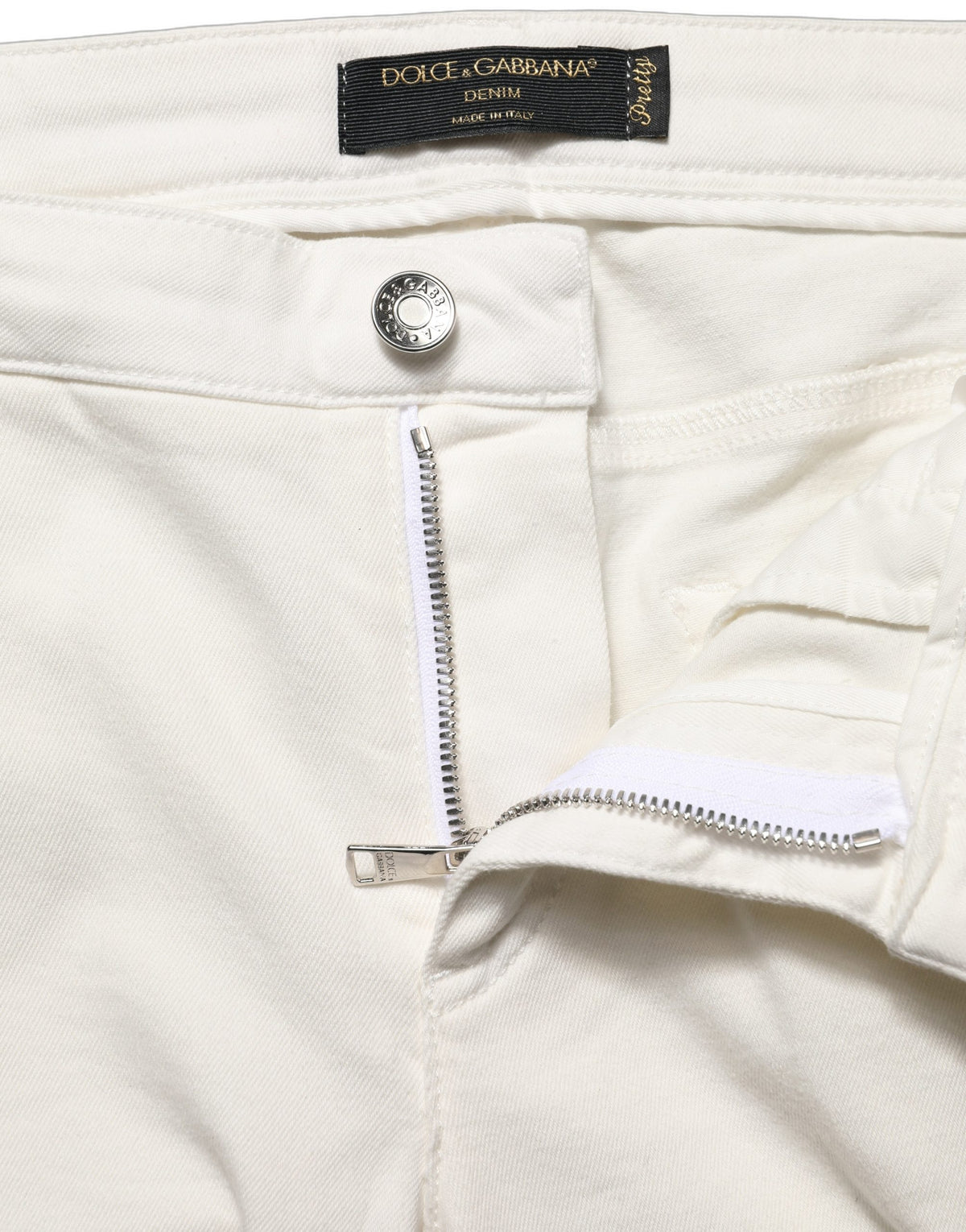 Dolce & Gabbana White Tattered Skinny Cotton Denim Jeans