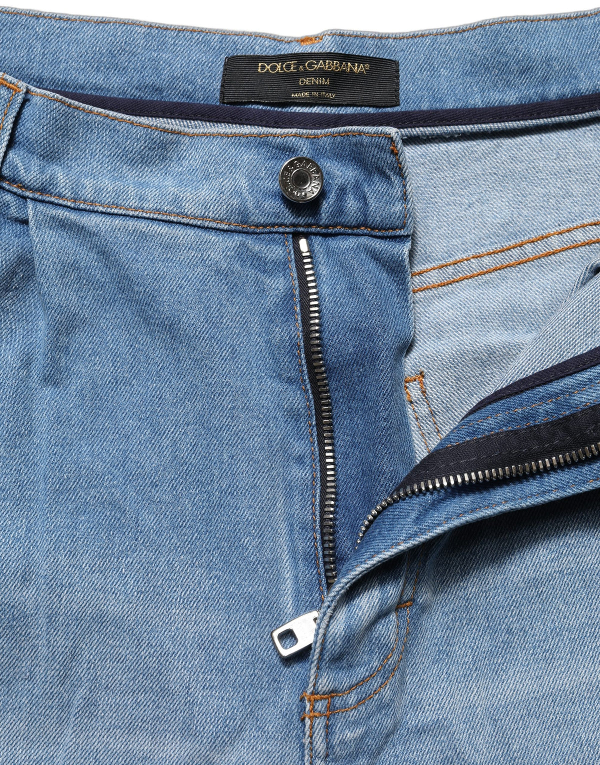 Dolce & Gabbana Blue Distressed Pleated Denim Jeans