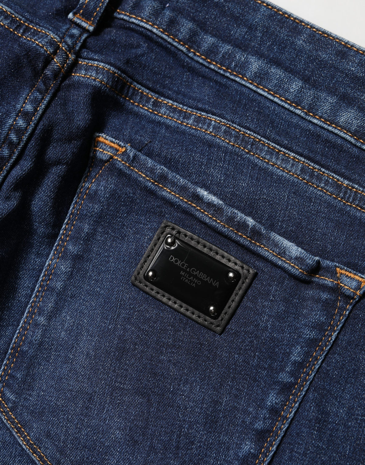 Dolce & Gabbana Blue Distressed Skinny Denim Jeans
