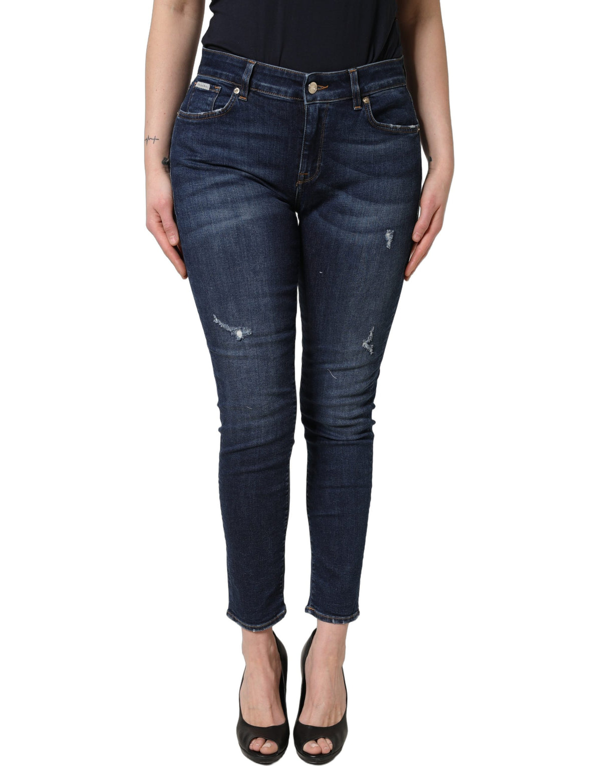 Dolce & Gabbana Blue Distressed Skinny Denim Jeans