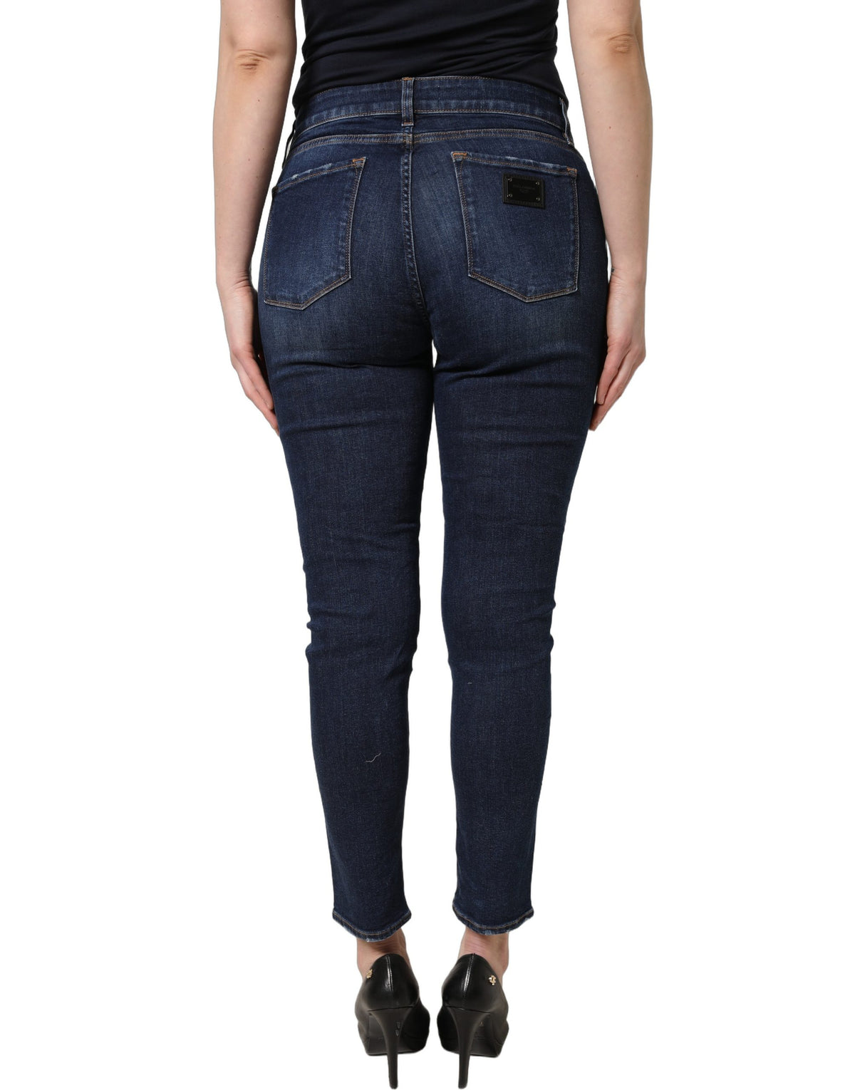 Dolce & Gabbana Blue Distressed Skinny Denim Jeans