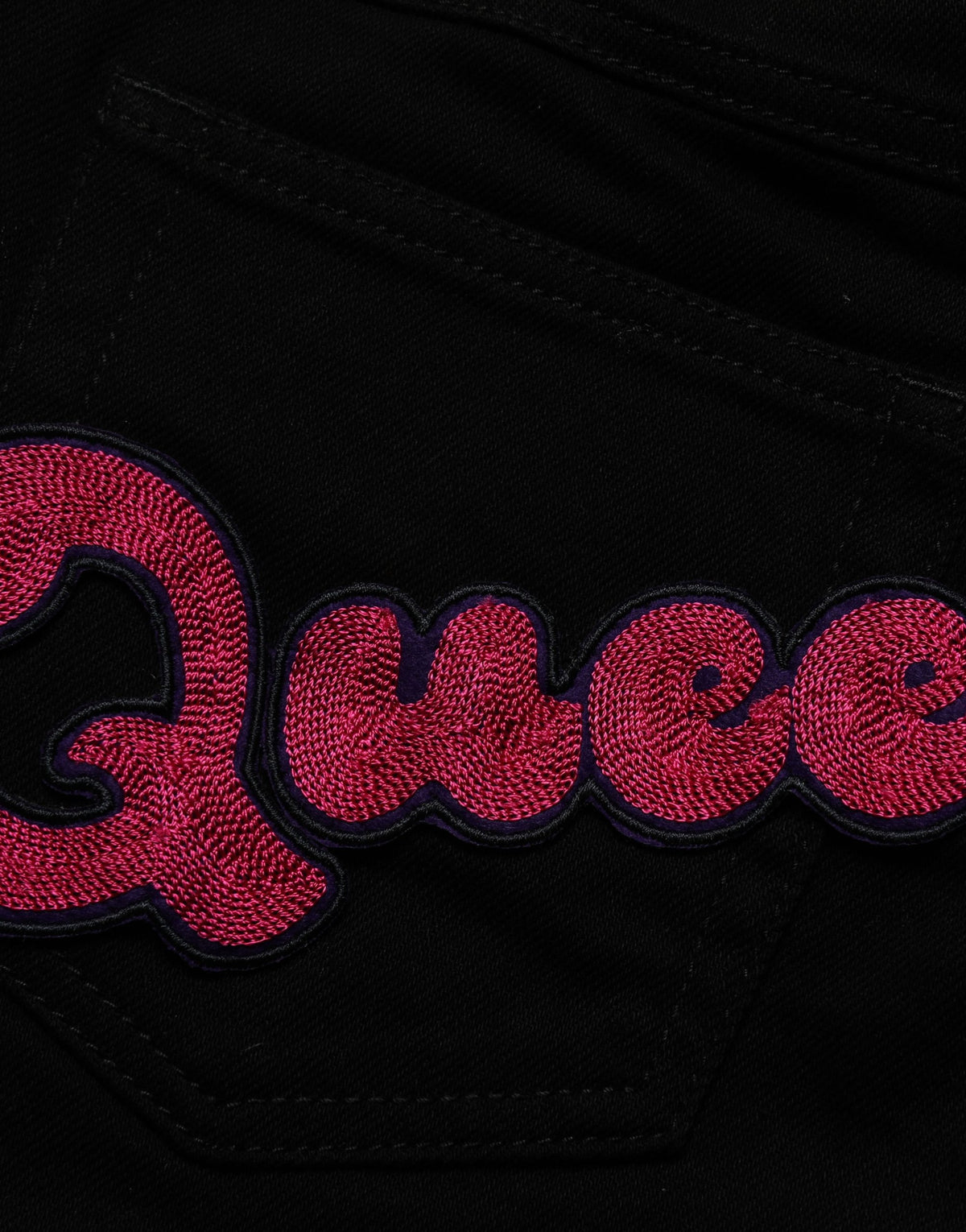 Dolce & Gabbana Black Queen Embroidery Skinny Jeans