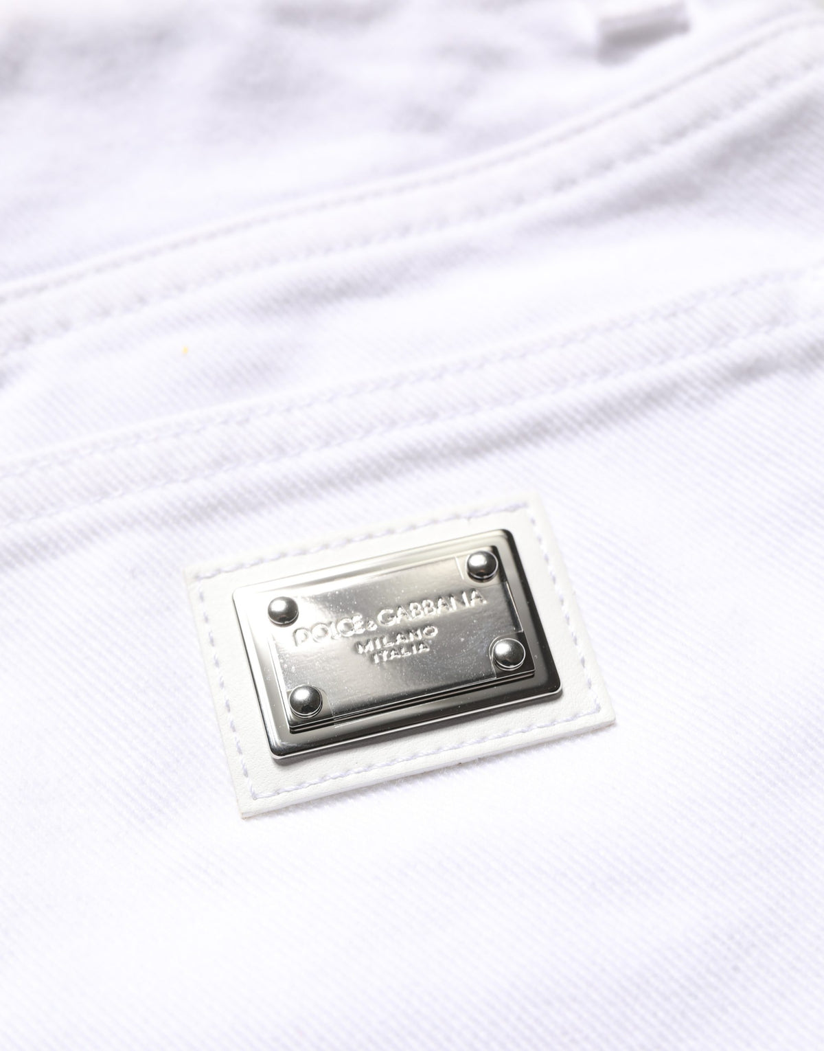 Dolce & Gabbana White Cotton High-Waist Denim Hotpants Shorts