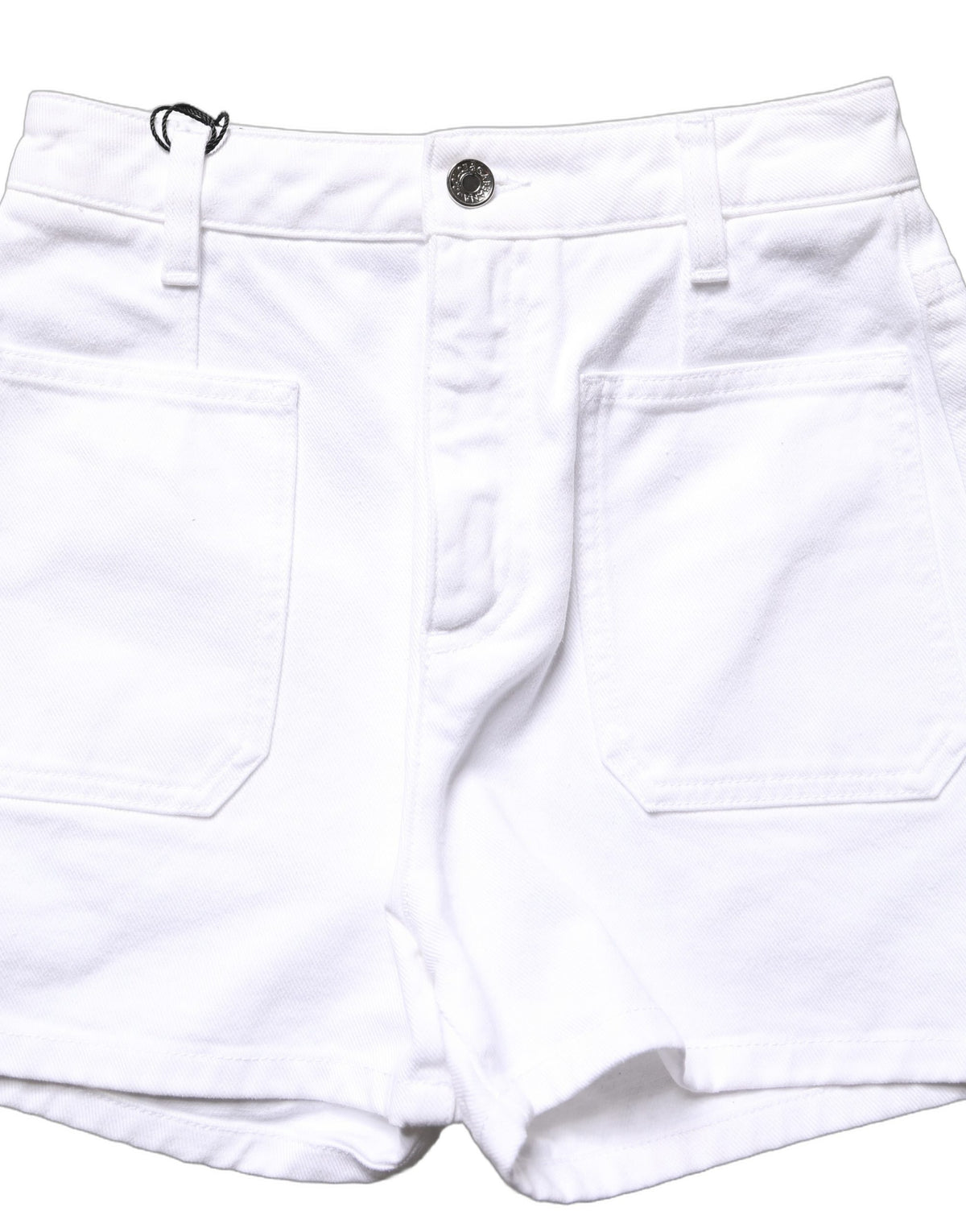 Dolce & Gabbana White Cotton High-Waist Denim Hotpants Shorts