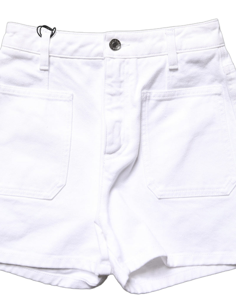 Dolce & Gabbana White Cotton High-Waist Denim Hotpants Shorts