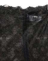 Dolce & Gabbana Black Floral Lace High Waist Knee-Length Skirt