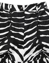 Dolce & Gabbana Black and White Zebra Print High Waist Shorts