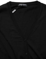 Dolce & Gabbana Black Wool Knit Button Cardigan Sweater