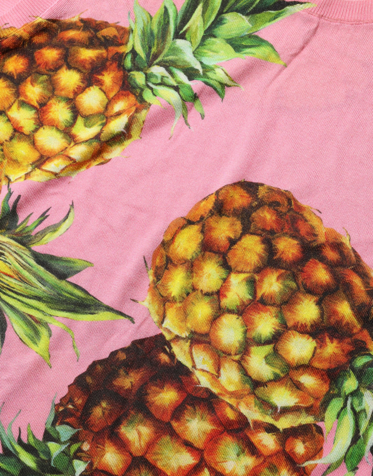 Dolce & Gabbana Pink Pineapple Roundneck Sleeveless Tank Top