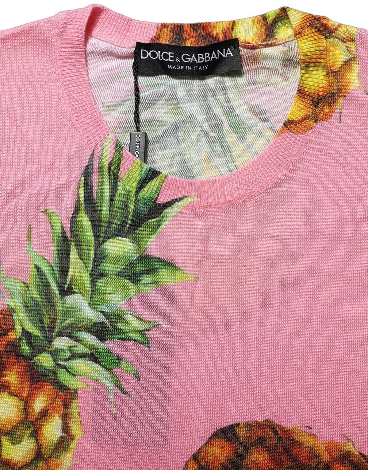 Dolce & Gabbana Pink Pineapple Roundneck Sleeveless Tank Top