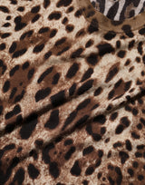 Dolce & Gabbana Brown Leopard Crew Neck Sleeveless Tank Top