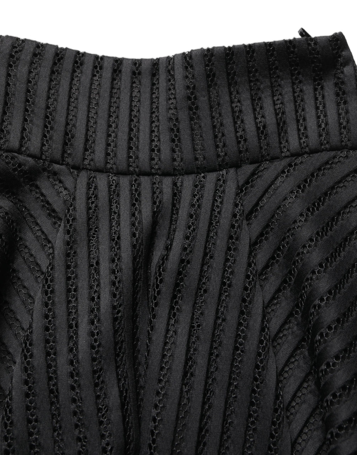 PINKO A-line Midi Skirt in Black with Striped Design