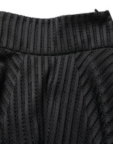 PINKO A-line Midi Skirt in Black with Striped Design