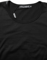 Dolce & Gabbana Black Cotton Round Neck Short Sleeves T-Shirt