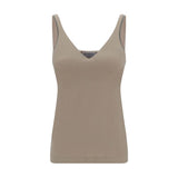 Brunello Cucinelli Beige Cotton Sleeveless T-Shirt