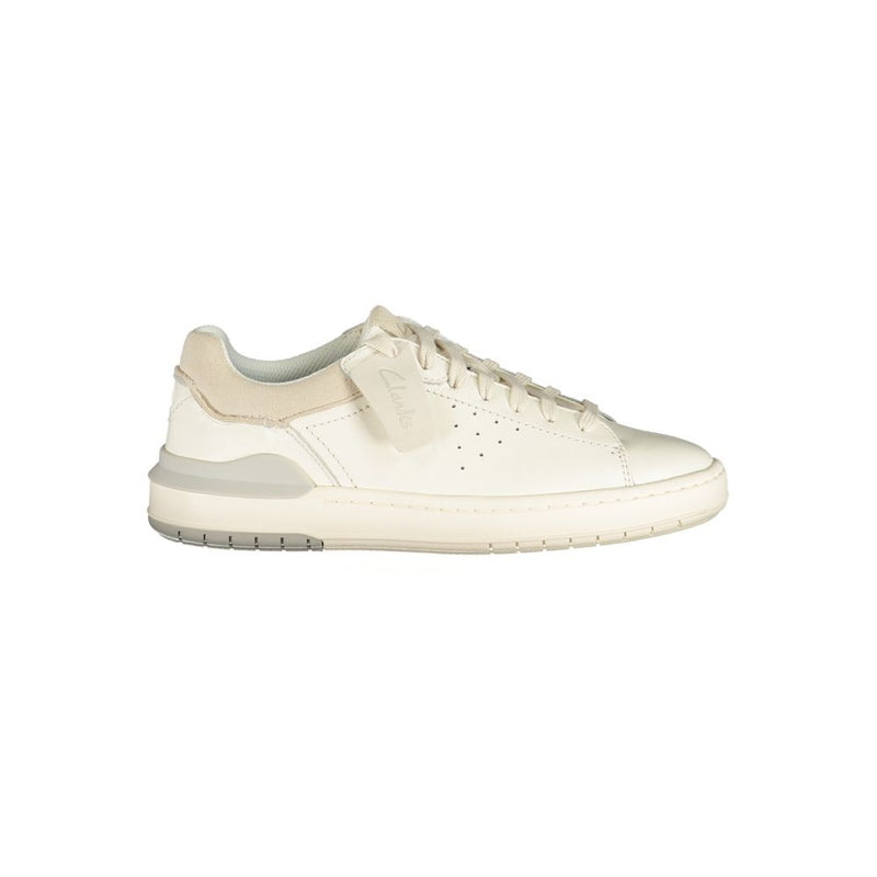 Clarks White Leather Men's Sneaker - Stylish Comfort