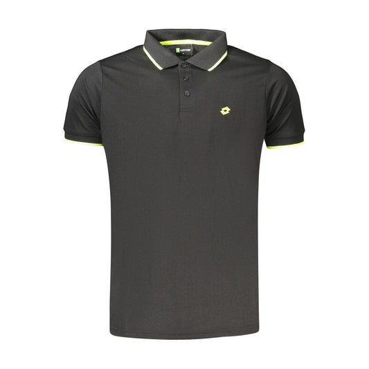 Lotto Black Polyester Men's Polo Shirt - Stylish & Versatile