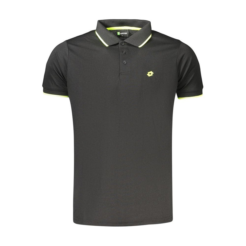 Lotto Black Polyester Men's Polo Shirt - Stylish & Versatile