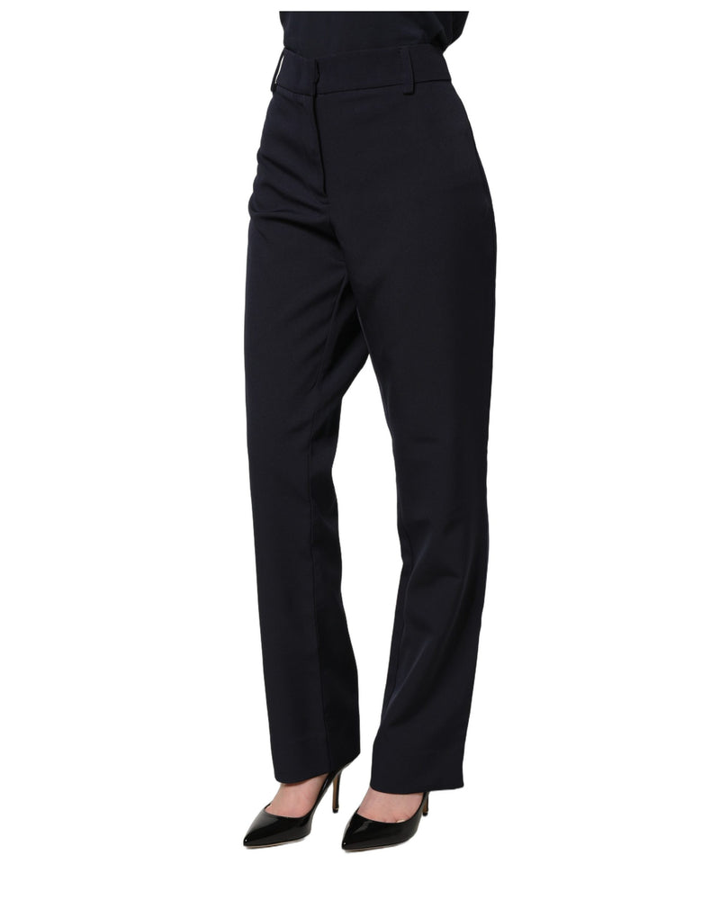 Blugirl Dark Blue High Waist Straight Trouser Pants for Women
