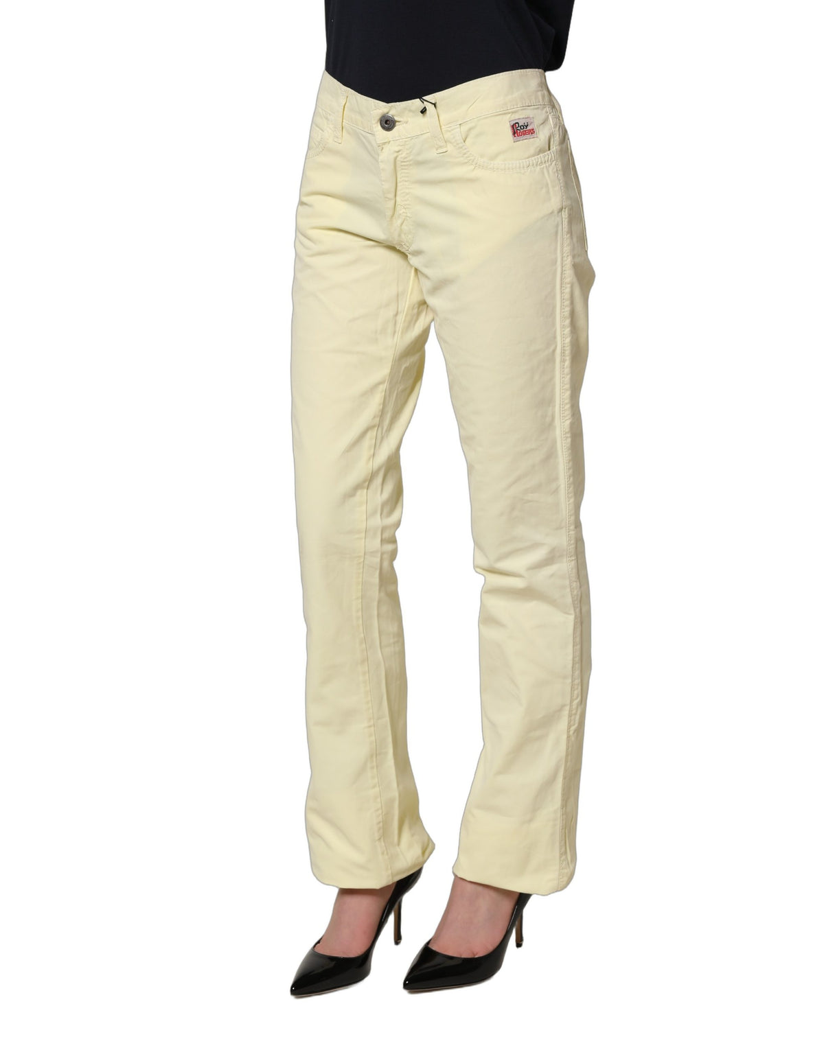 Roy Roger's Yellow Cotton Straight Casual Denim Trouser Jeans