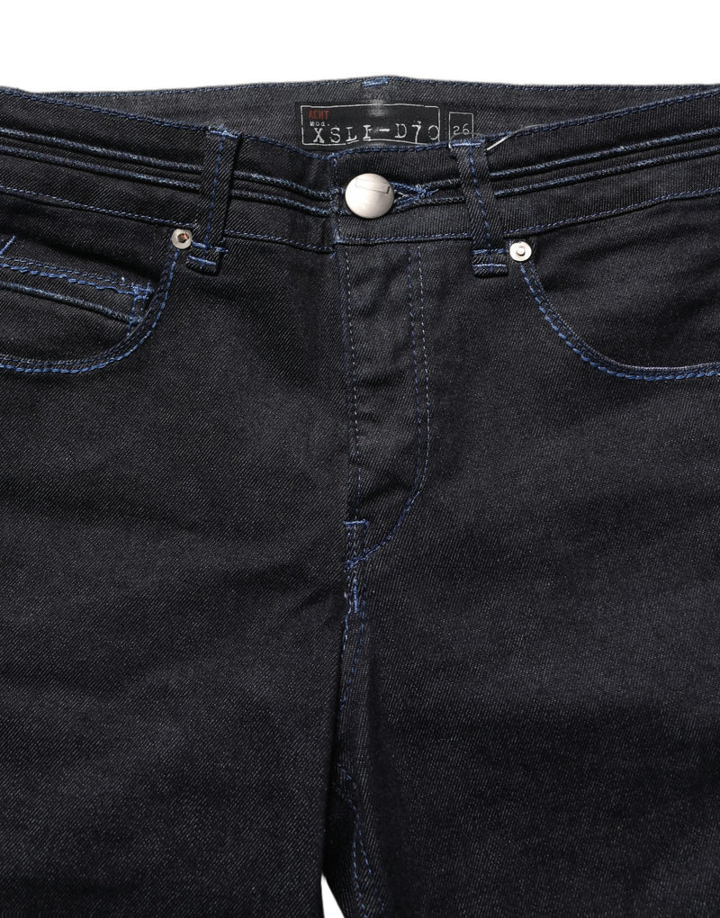 Acht Black Cotton Stretch High Waist Skinny Denim Trouser Jeans