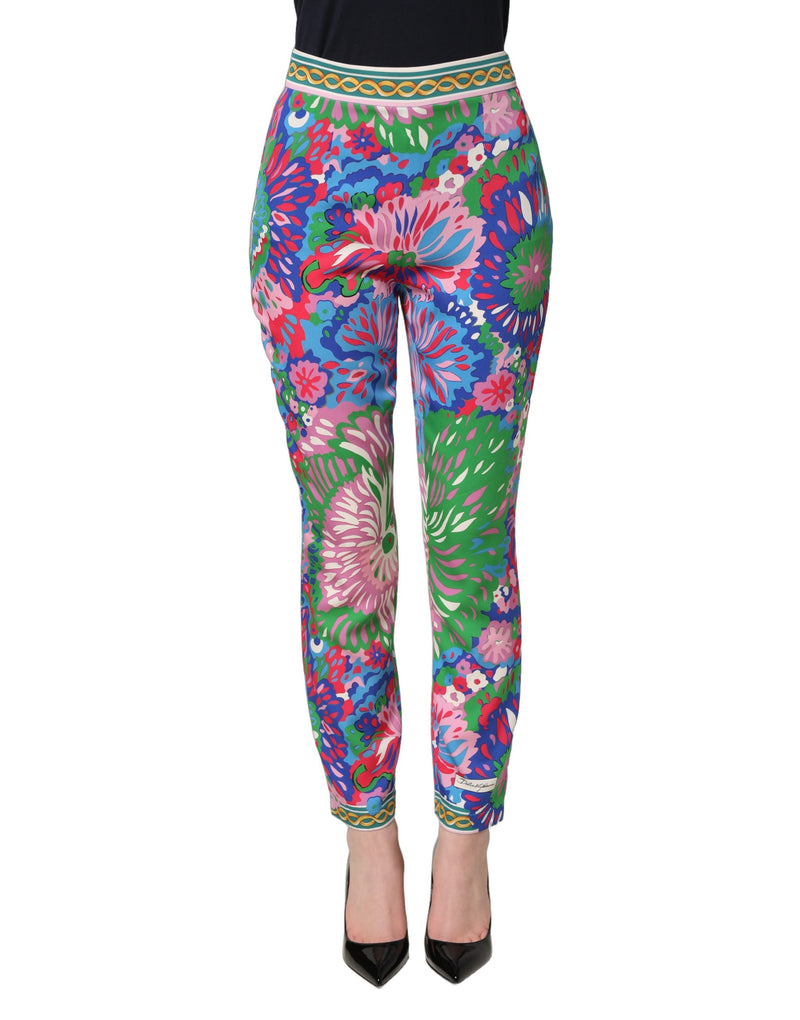 Dolce & Gabbana Multicolor Floral Stretch Jersey Leggings Pants