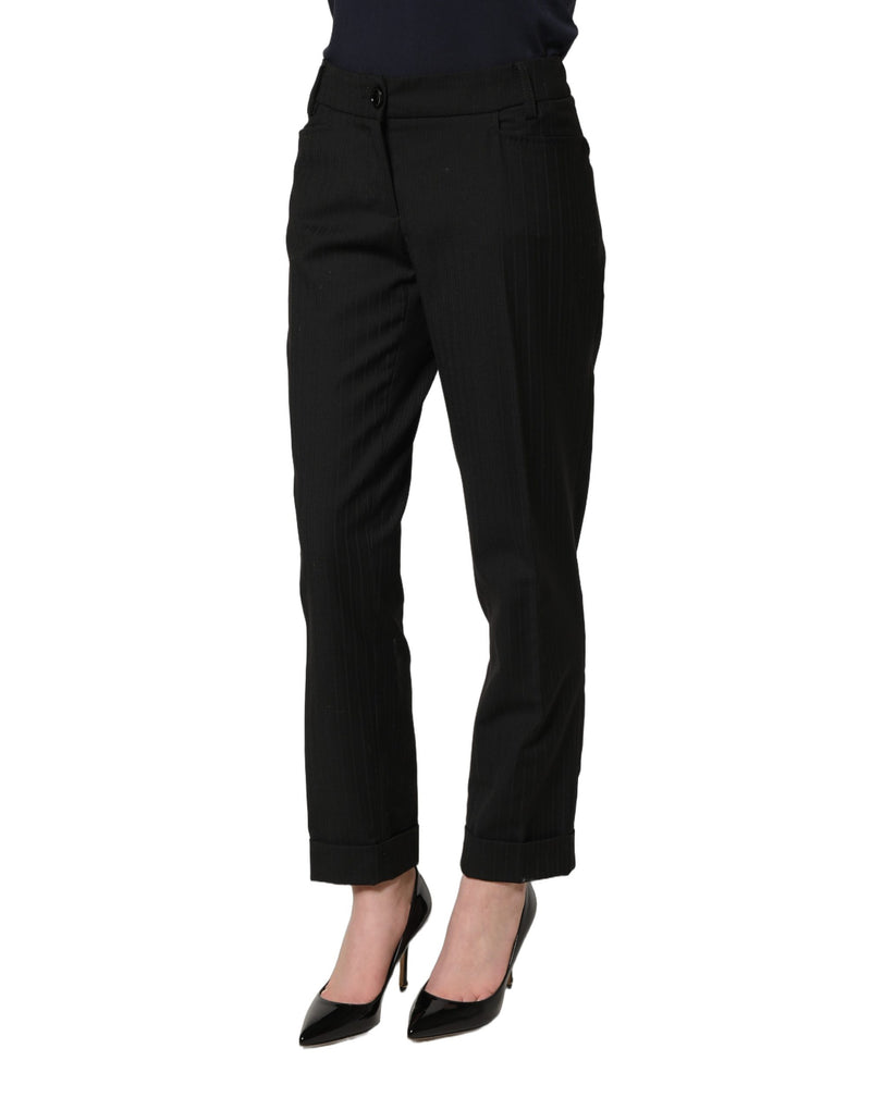Dolce & Gabbana Black Mid Waisted Trouser Pants for Women