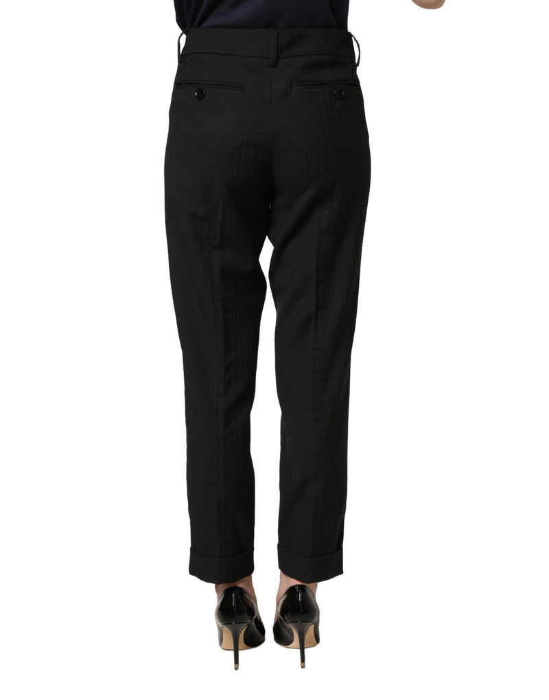 Dolce & Gabbana Black Mid Waisted Trouser Pants for Women