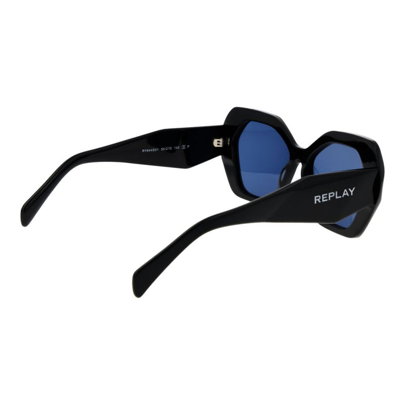 Replay Black Acetate Sunglasses - Stylish Butterfly Design