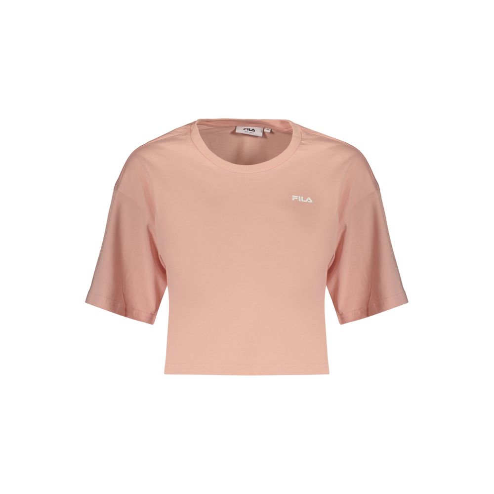Fila Locri Loose Cropped Pink Cotton Women's T-Shirt