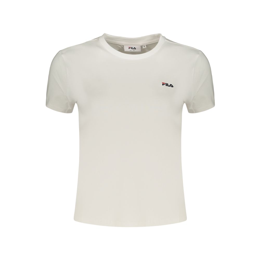 Fila Bianco Cotton Women's T-Shirt - Slim Fit Crew Neck