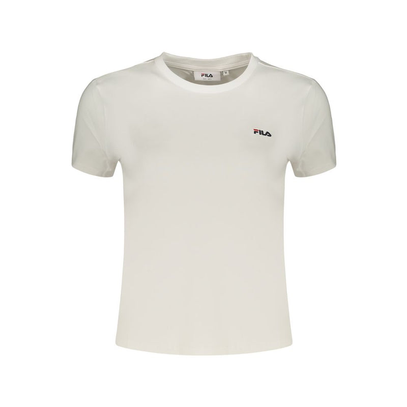 Fila Bianco Cotton Women's T-Shirt - Slim Fit Crew Neck