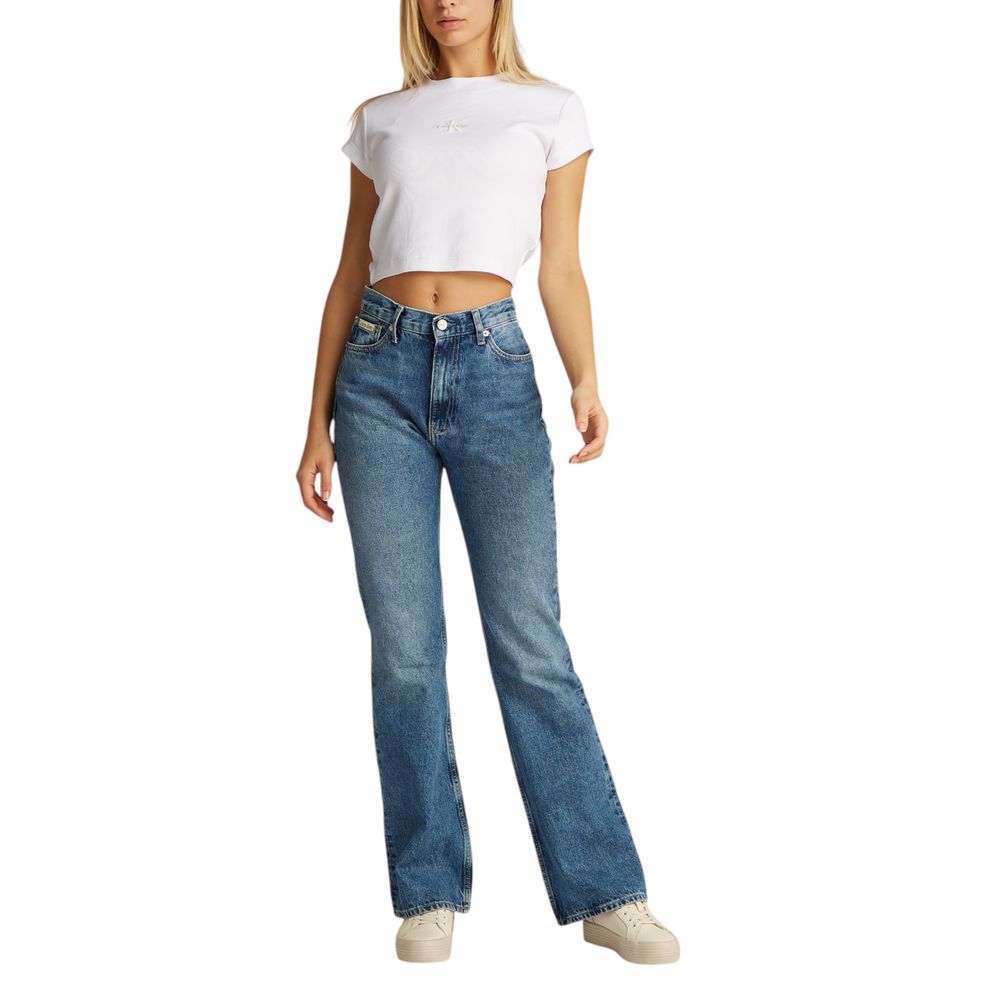 Calvin Klein Jeans Monogram Baby Tee - T-Shirt Blanc Femme
