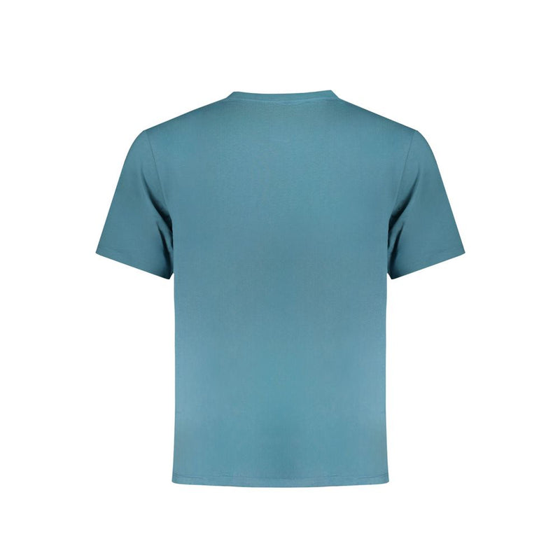 Wrangler Blue Cotton Men's T-Shirt - Classic Crew Neck