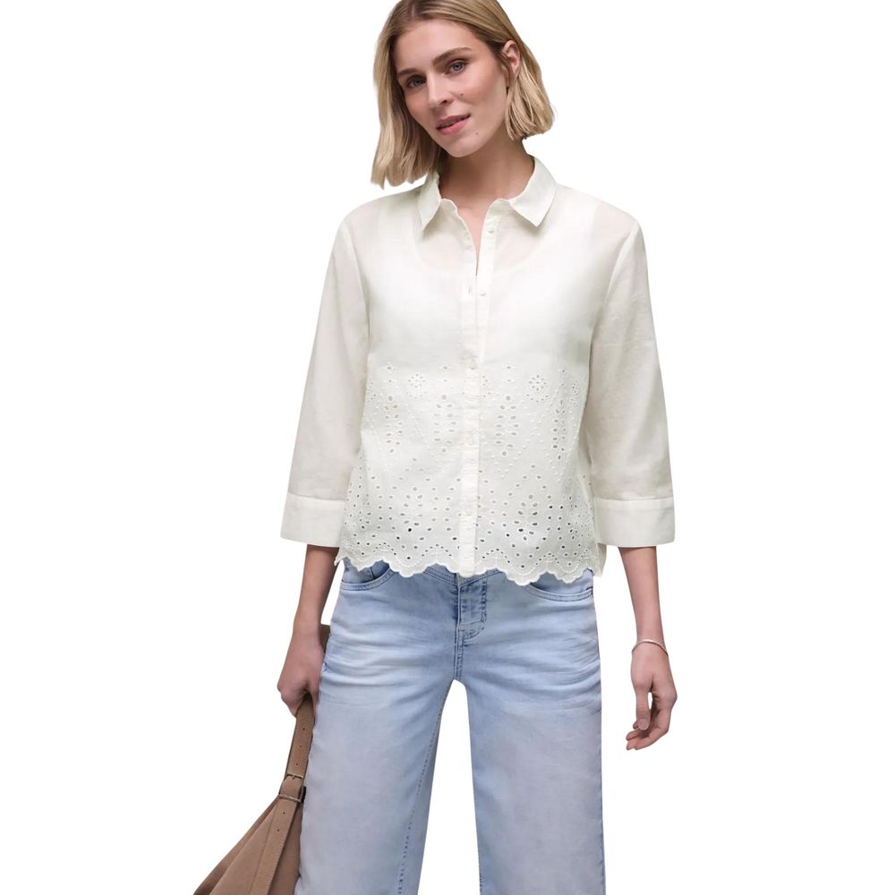 Street One SOL_Rising White Cotton Blouse for Women