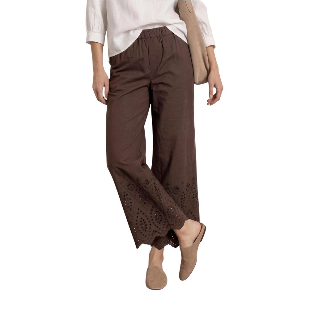 Street One SOL_Shiffley Brown Cotton Casual Pants