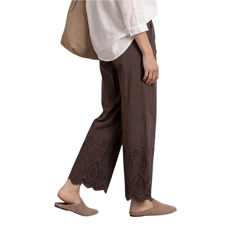 Street One SOL_Shiffley Brown Cotton Casual Pants